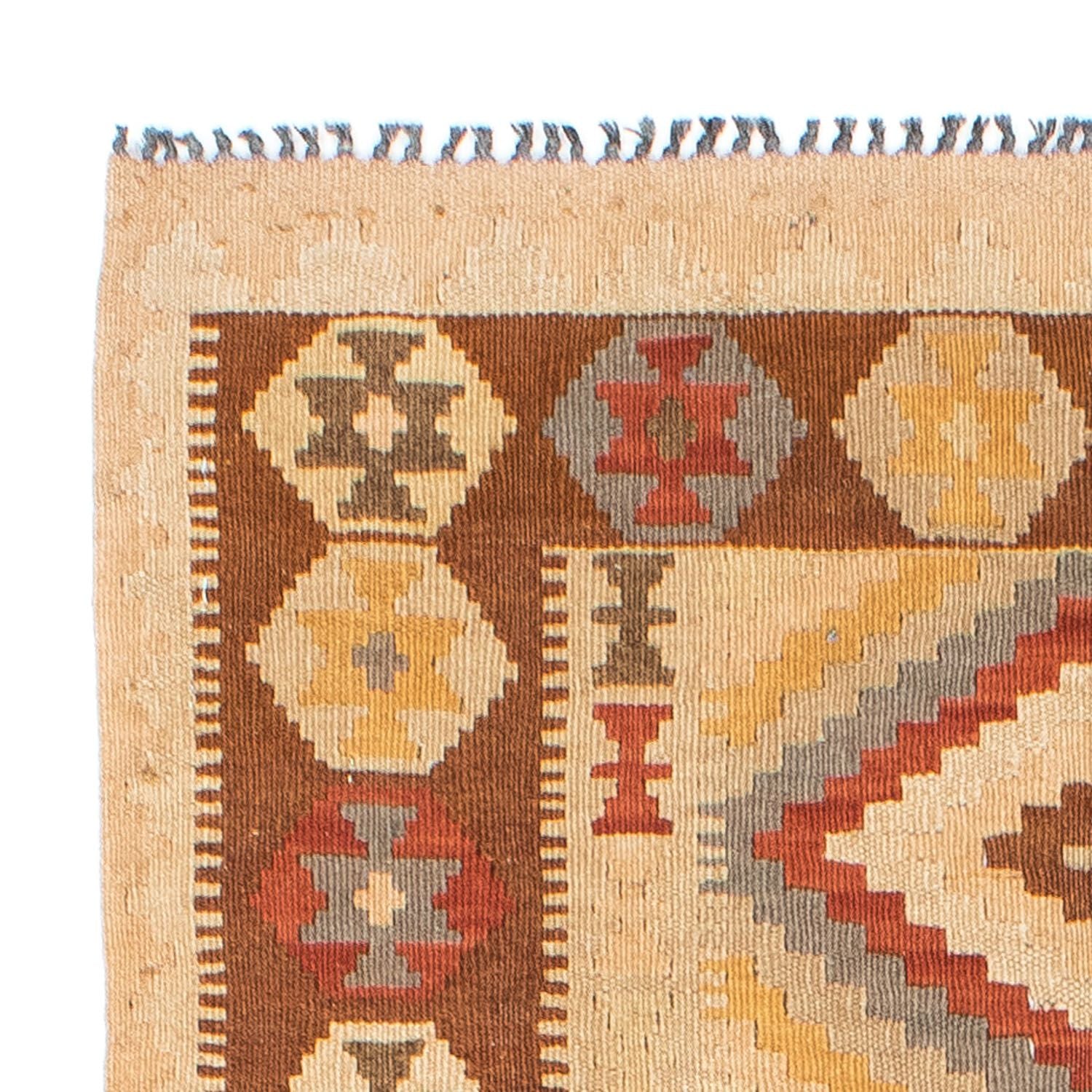 Alfombra de pasillo Alfombra Kelim - Oriental - 200 x 79 cm - marrón claro