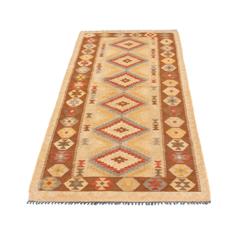Alfombra de pasillo Alfombra Kelim - Oriental - 200 x 79 cm - marrón claro