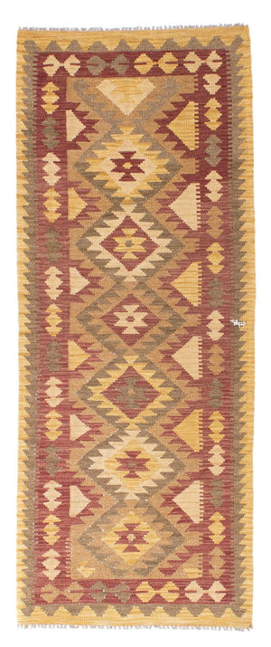 Alfombra de pasillo Alfombra Kelim - Oriental - 192 x 77 cm - marrón claro