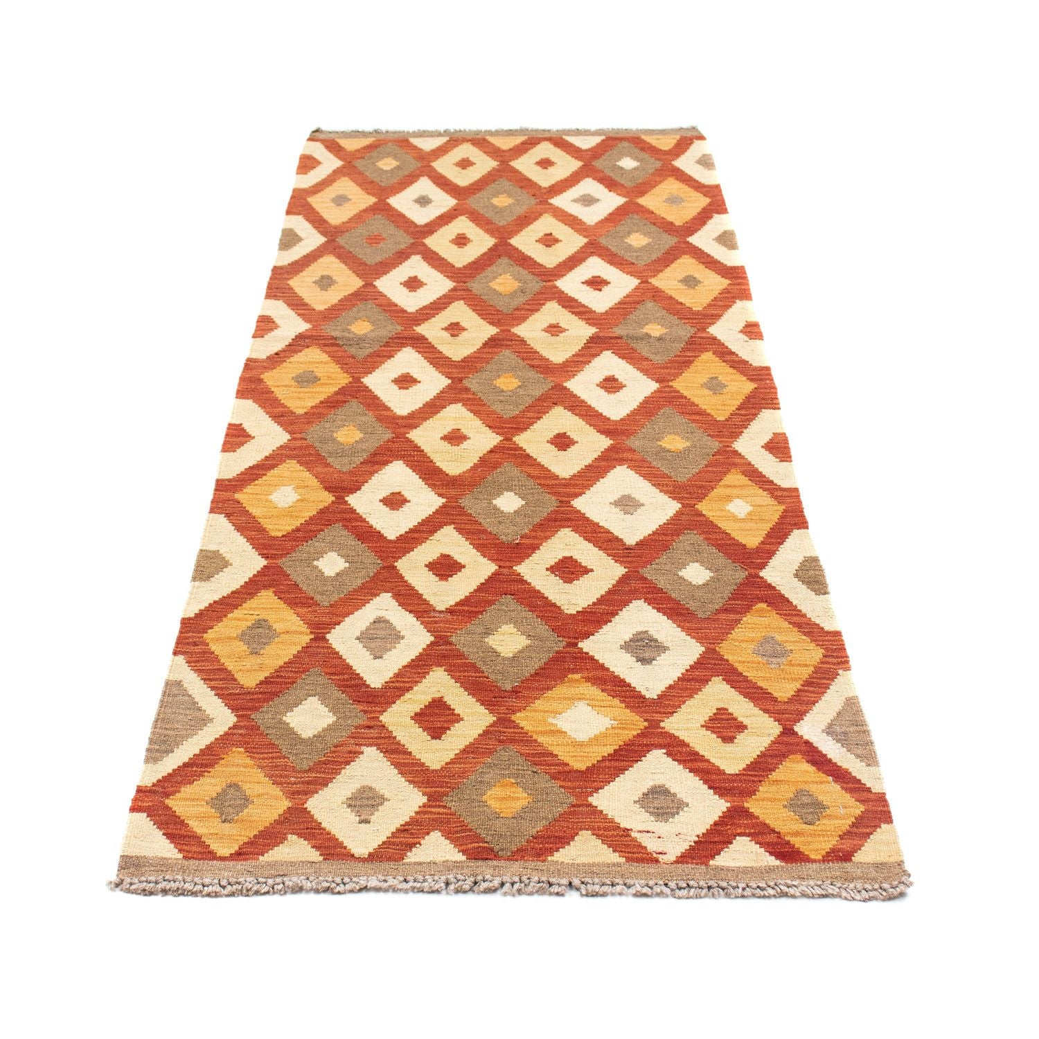 Alfombra de pasillo Alfombra Kelim - Oriental - 193 x 73 cm - óxido