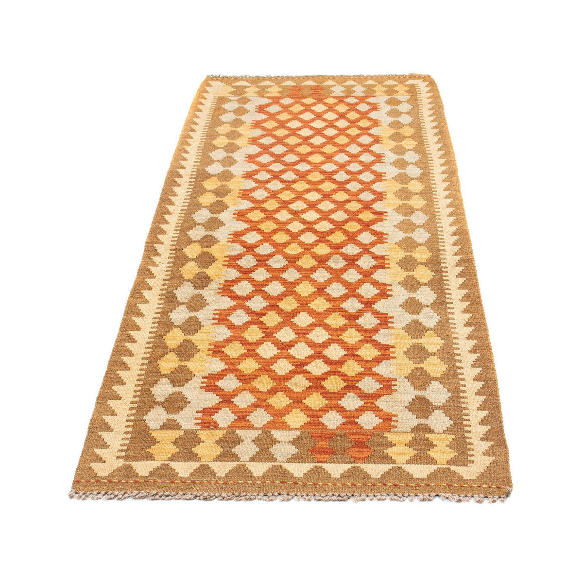 Alfombra de pasillo Alfombra Kelim - Oriental - 191 x 74 cm - marrón claro