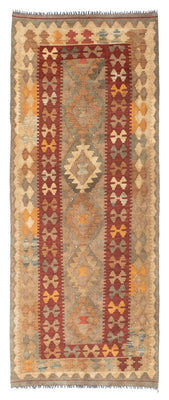 Alfombra de pasillo Alfombra Kelim - Oriental - 198 x 81 cm - marrón claro