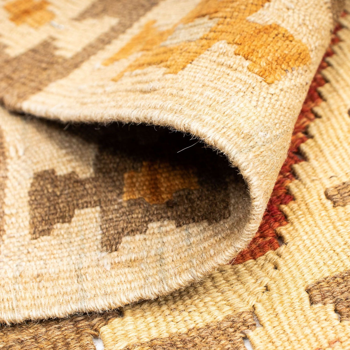 Alfombra de pasillo Alfombra Kelim - Oriental - 197 x 69 cm - beige