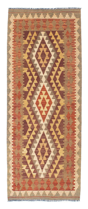 Alfombra de pasillo Alfombra Kelim - Oriental - 191 x 78 cm - marrón claro