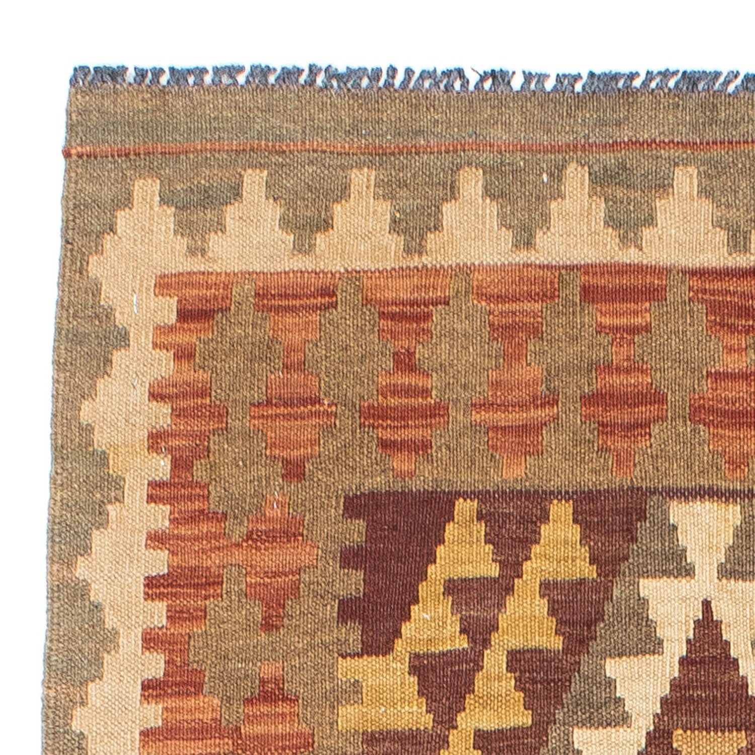 Alfombra de pasillo Alfombra Kelim - Oriental - 191 x 78 cm - marrón claro