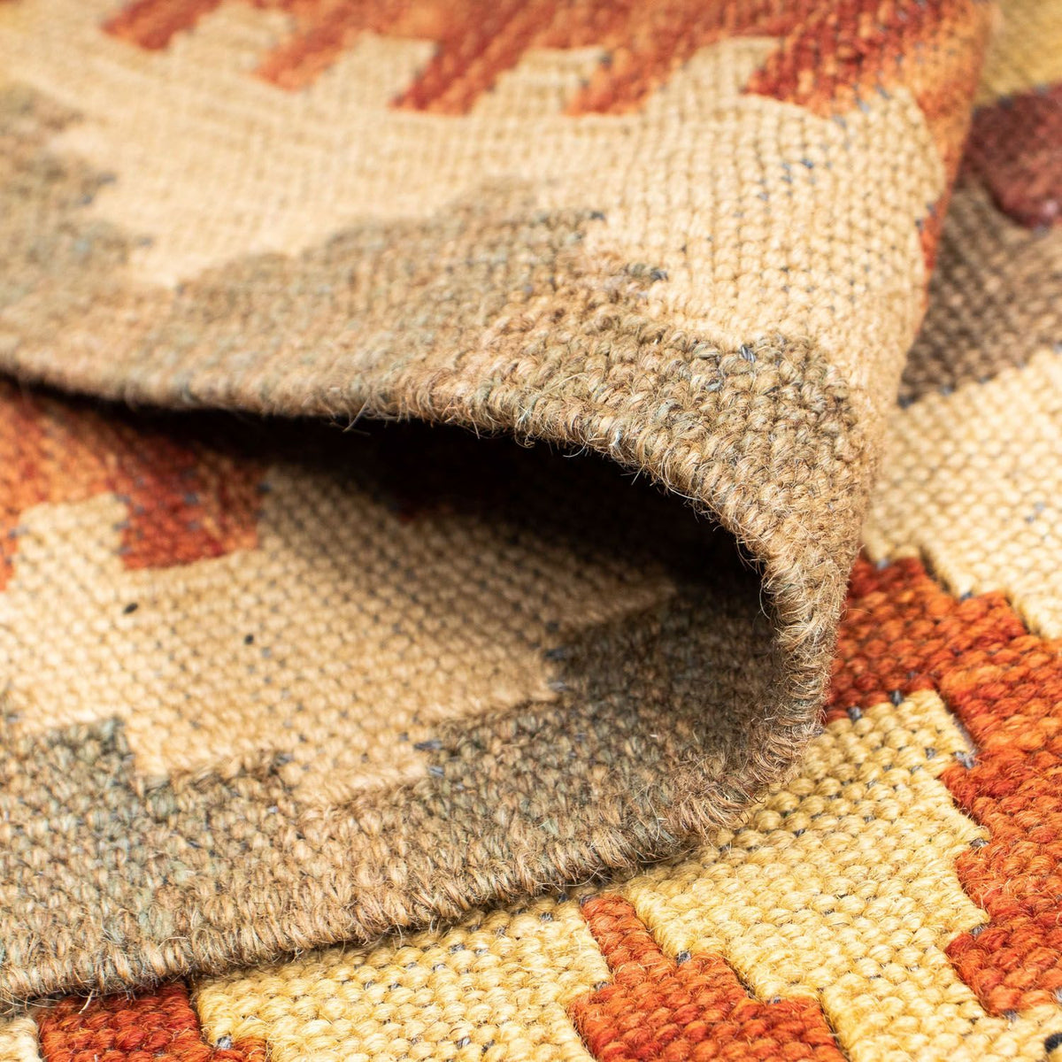 Alfombra de pasillo Alfombra Kelim - Oriental - 191 x 78 cm - marrón claro