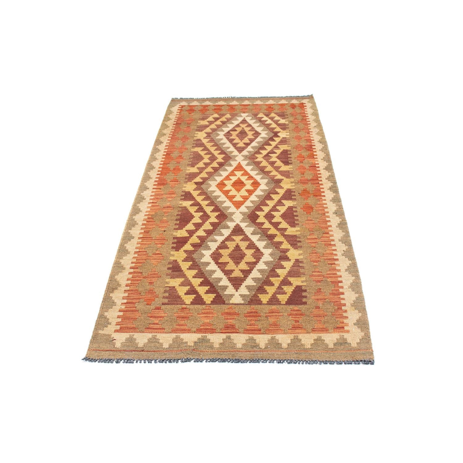 Alfombra de pasillo Alfombra Kelim - Oriental - 191 x 78 cm - marrón claro