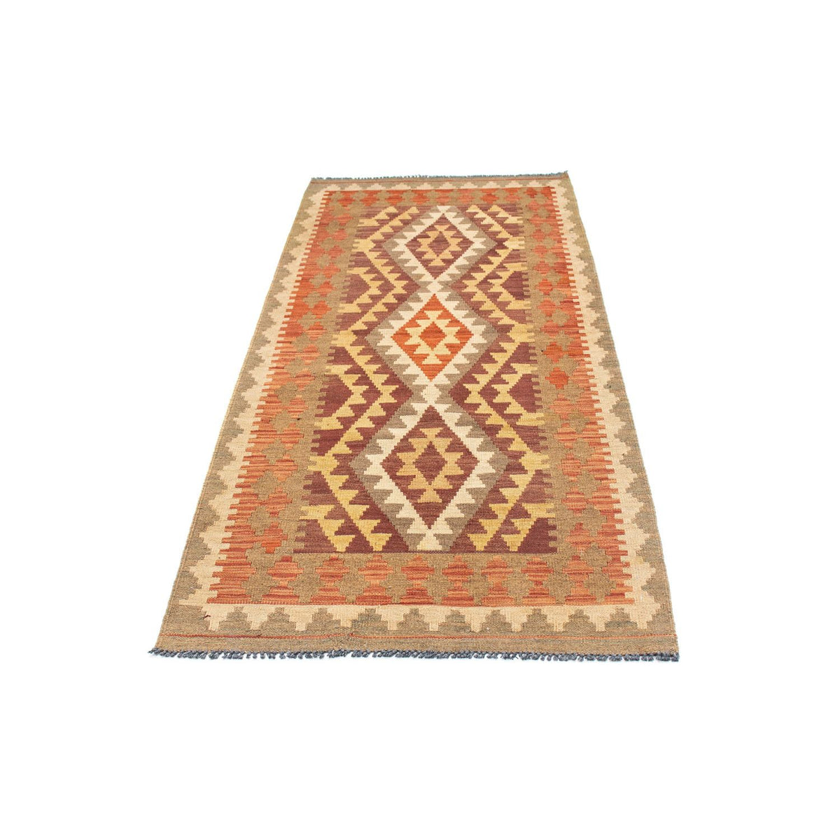 Alfombra de pasillo Alfombra Kelim - Oriental - 191 x 78 cm - marrón claro