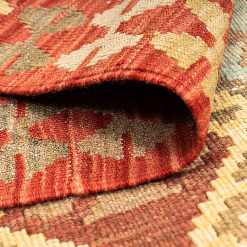 Alfombra de pasillo Alfombra Kelim - Oriental - 201 x 73 cm - rojo