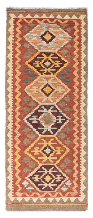 Alfombra de pasillo Alfombra Kelim - Oriental - 193 x 75 cm - marrón