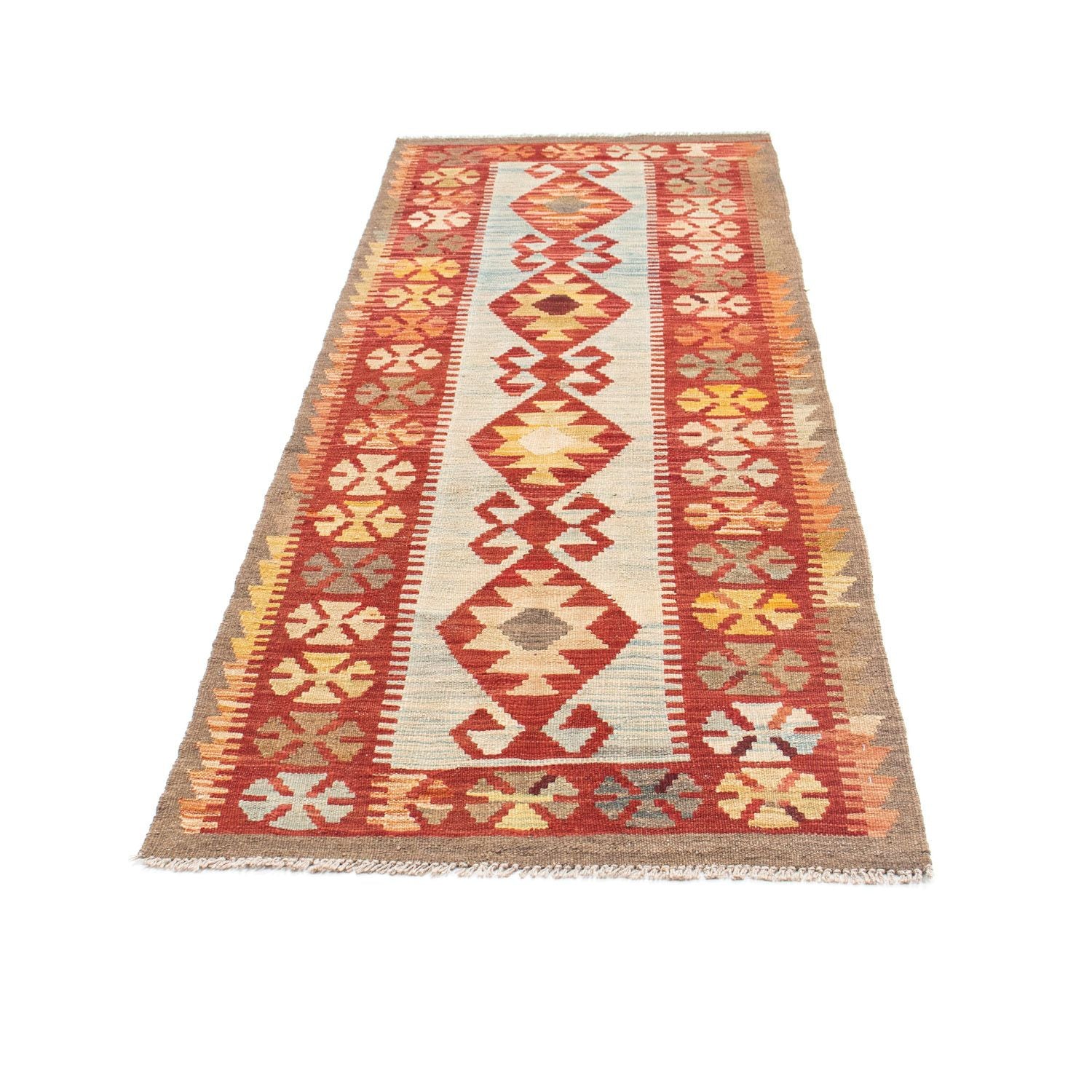 Alfombra de pasillo Alfombra Kelim - Oriental - 206 x 77 cm - beige