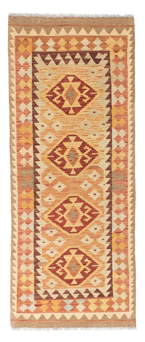 Alfombra de pasillo Alfombra Kelim - Oriental - 189 x 75 cm - marrón claro