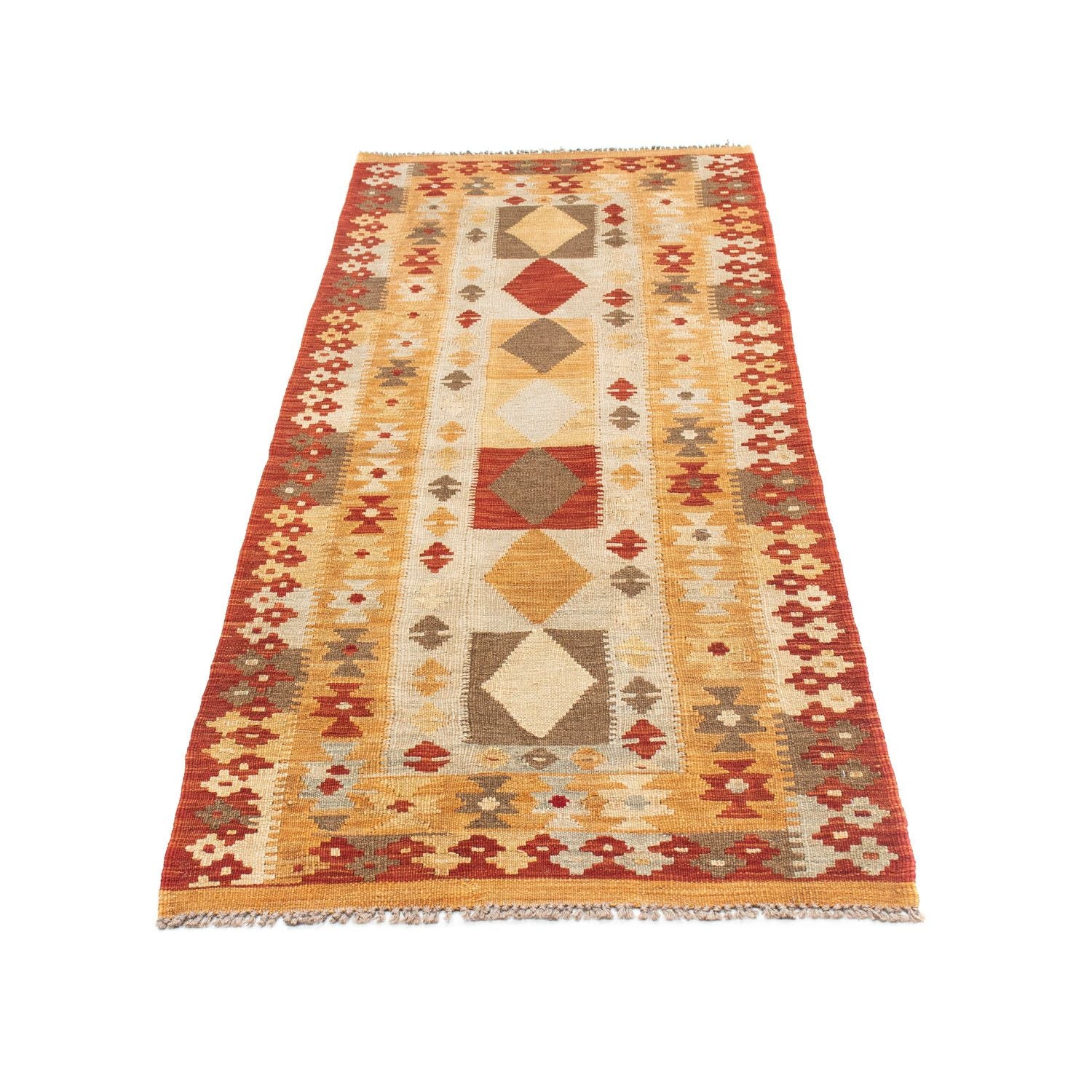 Alfombra de pasillo Alfombra Kelim - Oriental - 196 x 72 cm - beige
