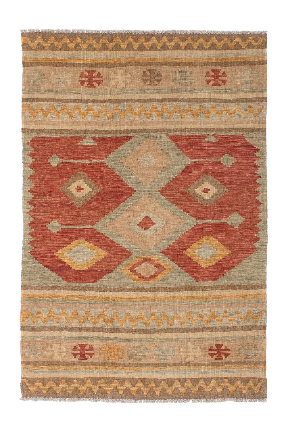 Alfombra Kelim - Splash - 192 x 126 cm - multicolor