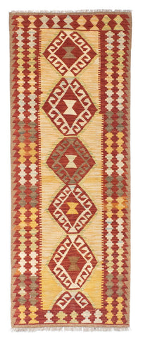 Alfombra de pasillo Alfombra Kelim - Oriental - 196 x 78 cm - beige