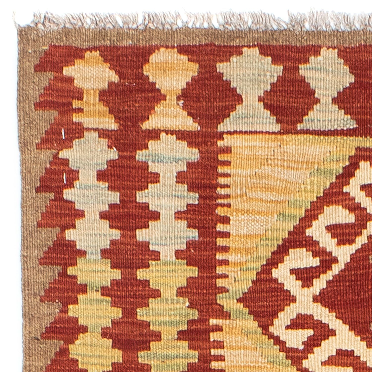 Alfombra de pasillo Alfombra Kelim - Oriental - 196 x 78 cm - beige