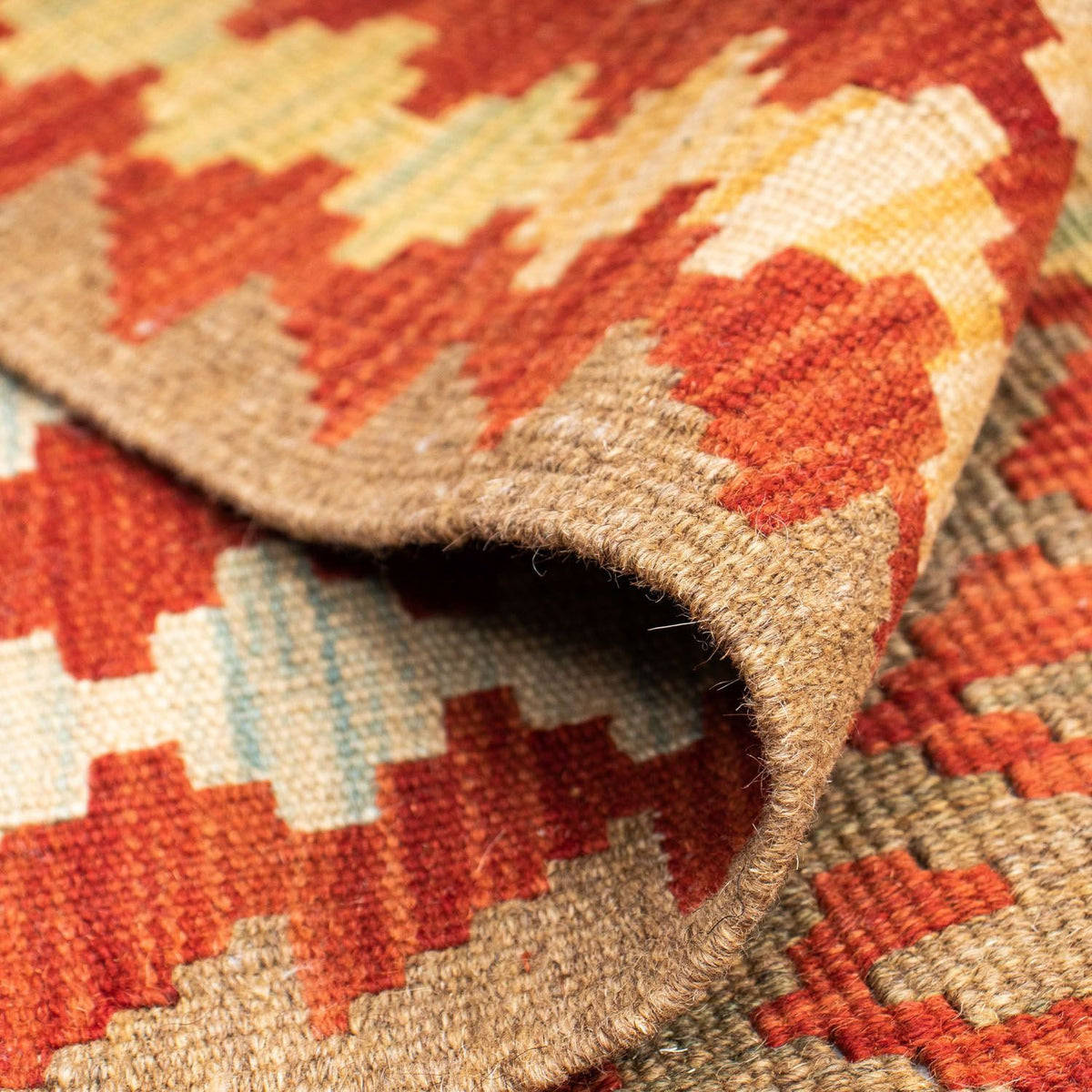 Alfombra de pasillo Alfombra Kelim - Oriental - 196 x 78 cm - beige