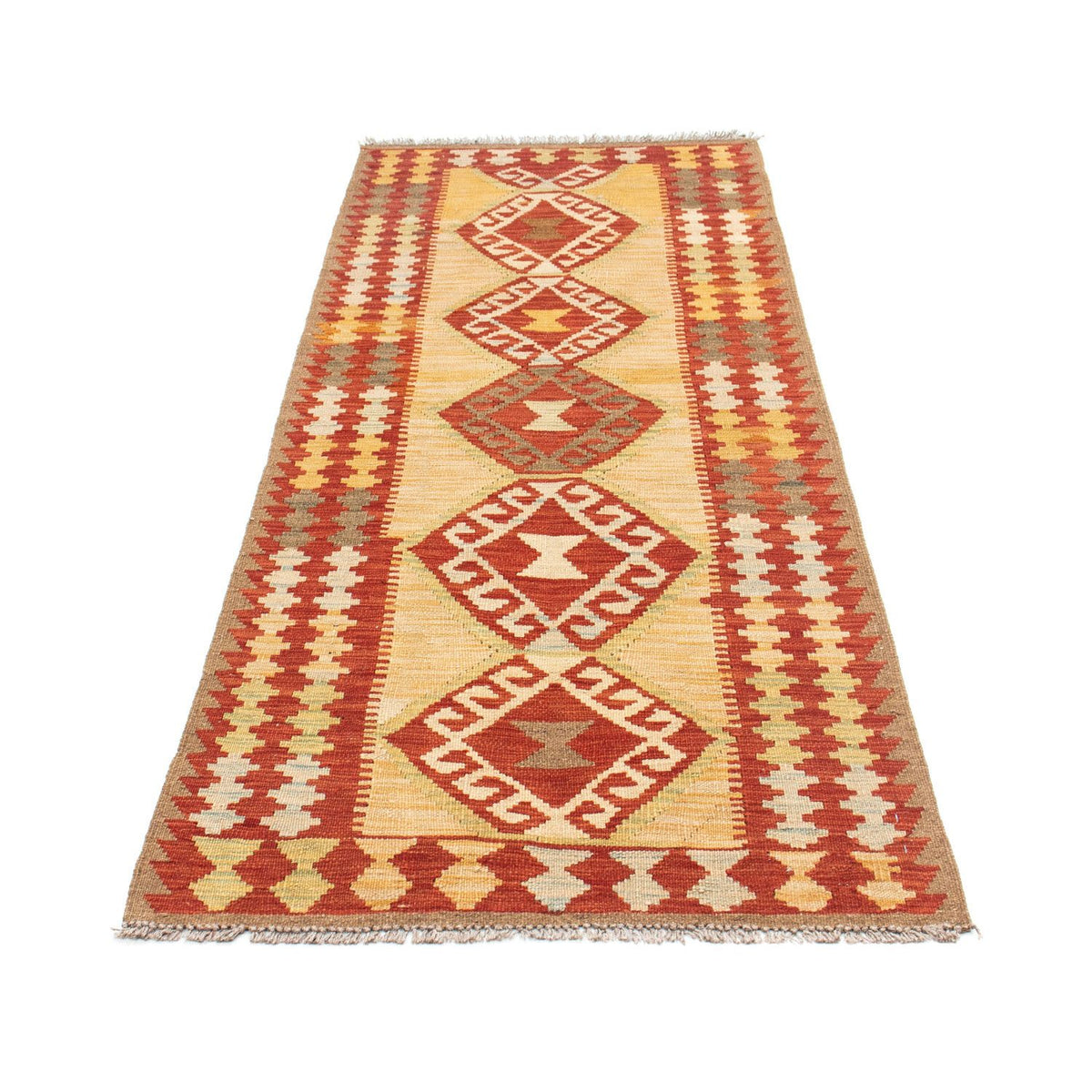 Alfombra de pasillo Alfombra Kelim - Oriental - 196 x 78 cm - beige