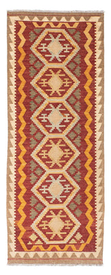 Alfombra de pasillo Alfombra Kelim - Oriental - 196 x 76 cm - marrón claro
