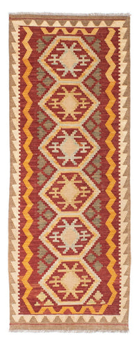 Alfombra de pasillo Alfombra Kelim - Oriental - 196 x 76 cm - marrón claro
