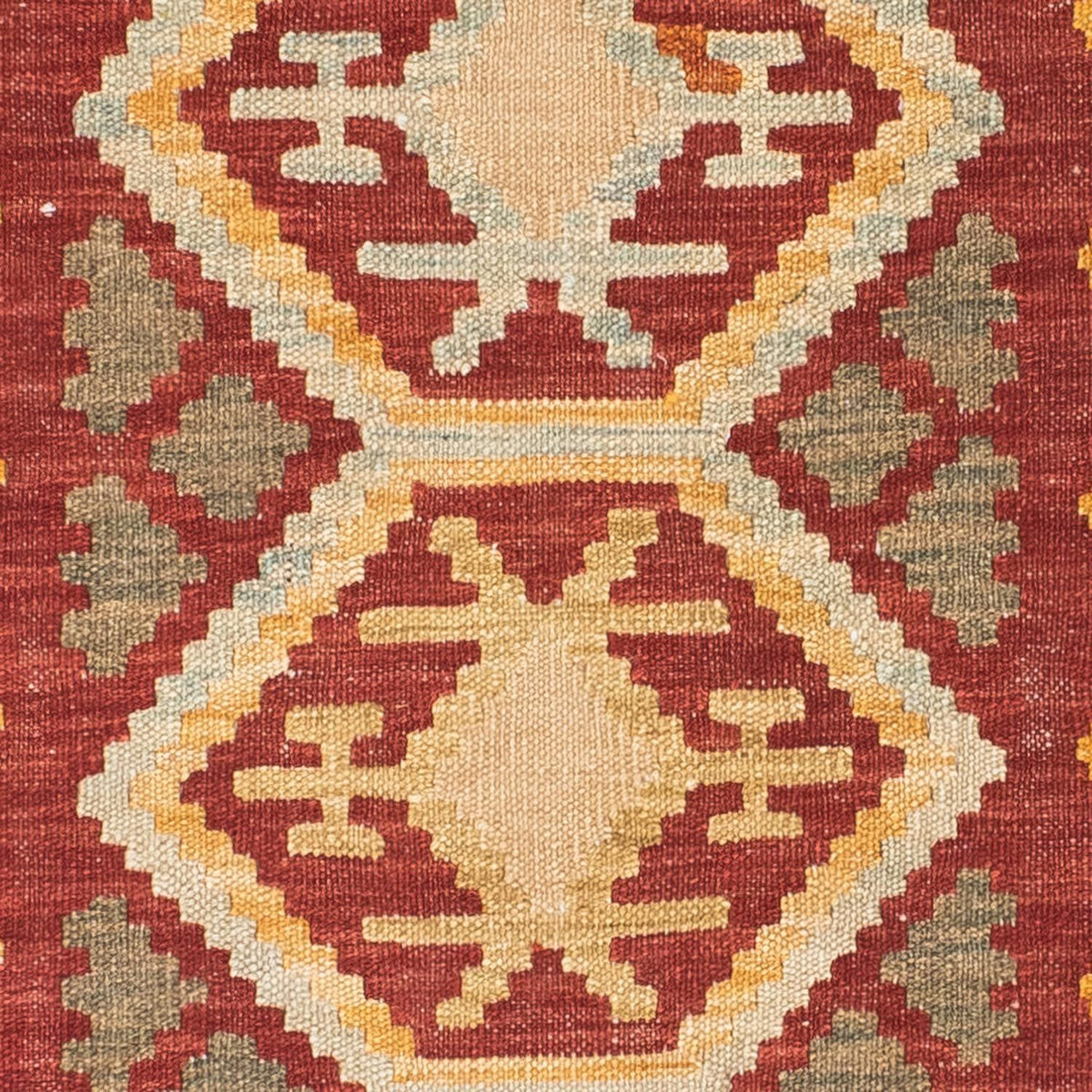 Alfombra de pasillo Alfombra Kelim - Oriental - 196 x 76 cm - marrón claro