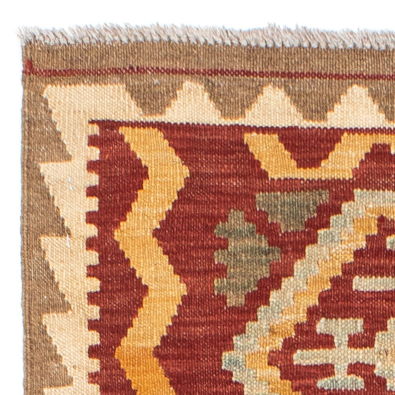 Alfombra de pasillo Alfombra Kelim - Oriental - 196 x 76 cm - marrón claro