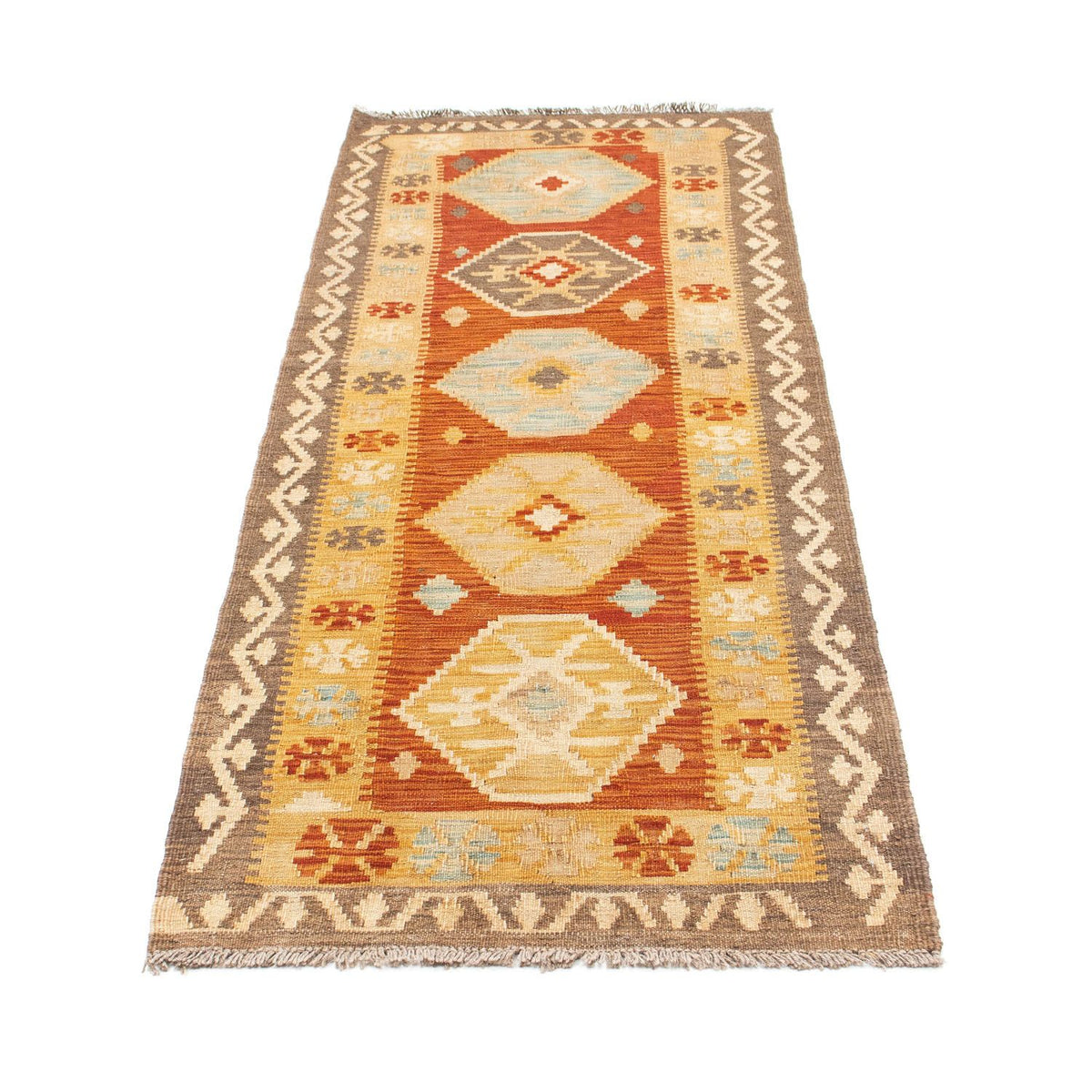 Alfombra de pasillo Alfombra Kelim - Oriental - 203 x 70 cm - beige