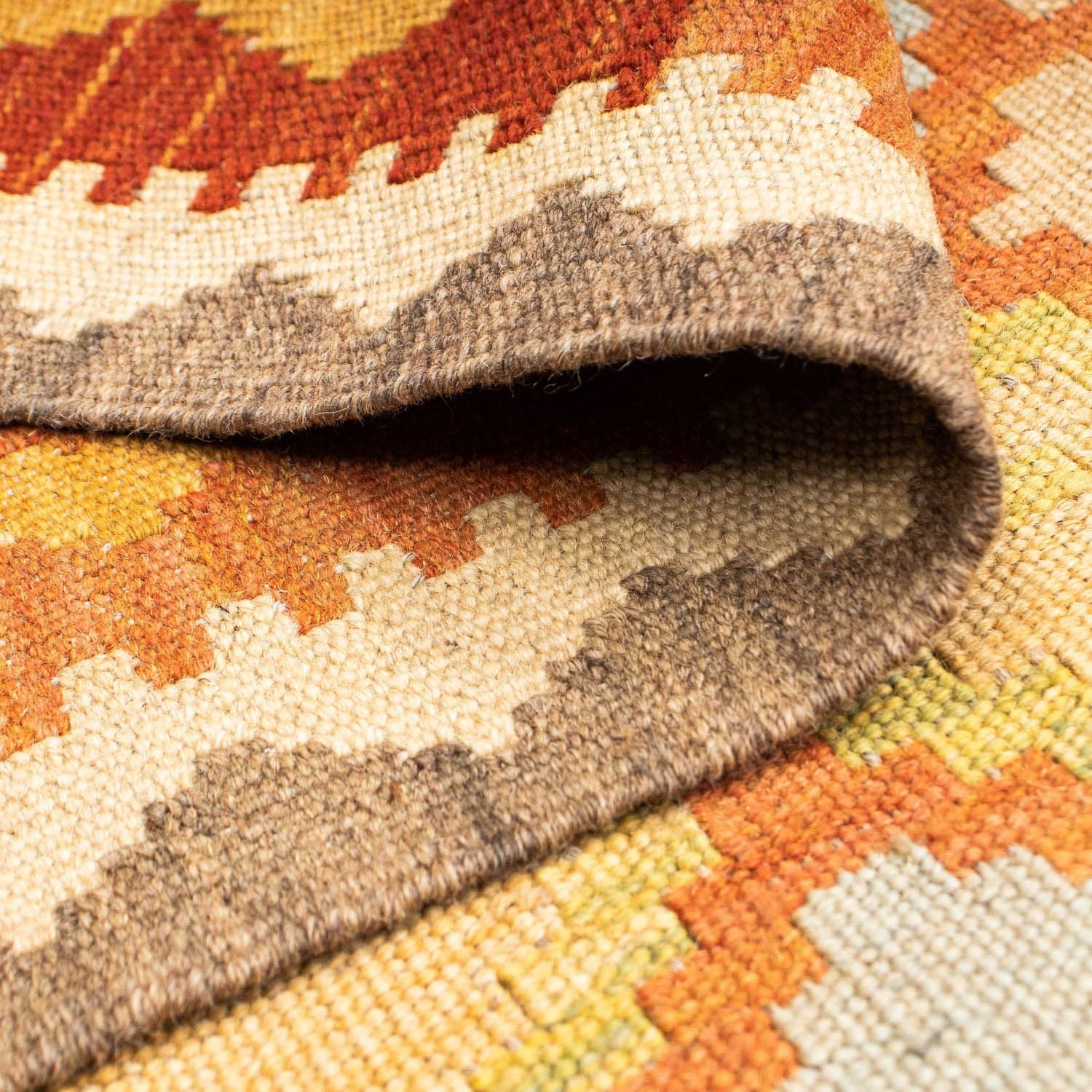 Alfombra de pasillo Alfombra Kelim - Oriental - 202 x 76 cm - beige