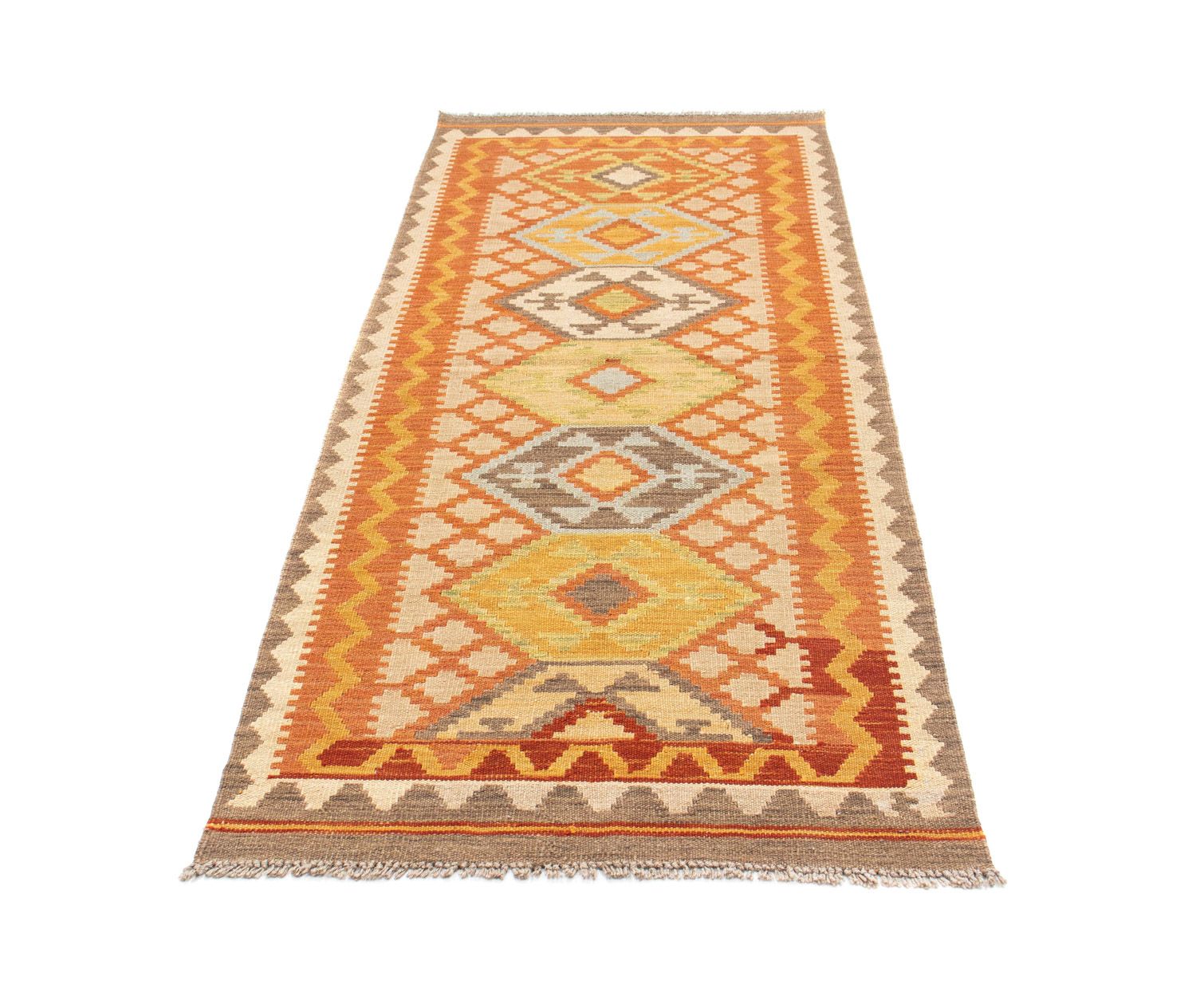 Alfombra de pasillo Alfombra Kelim - Oriental - 202 x 76 cm - beige