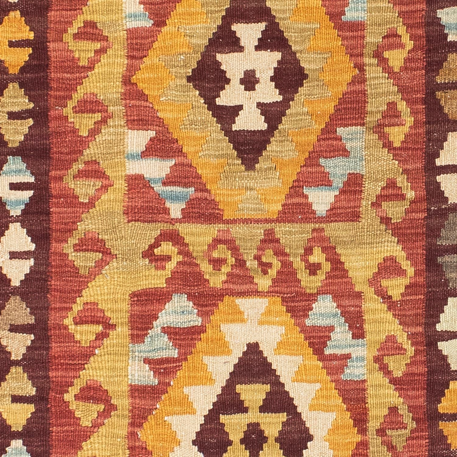 Alfombra de pasillo Alfombra Kelim - Oriental - 204 x 77 cm - rojo
