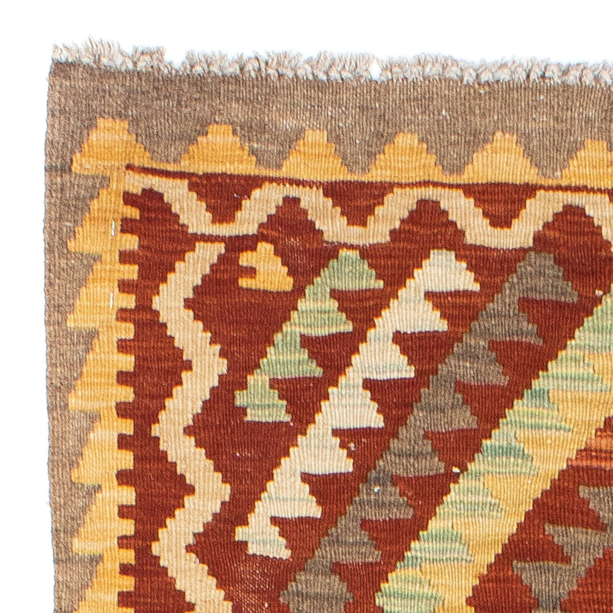 Alfombra de pasillo Alfombra Kelim - Oriental - 214 x 82 cm - óxido