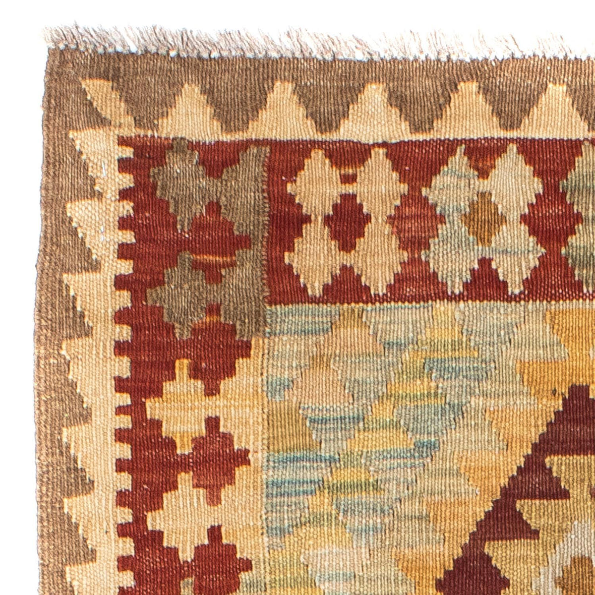 Alfombra de pasillo Alfombra Kelim - Oriental - 198 x 75 cm - beige