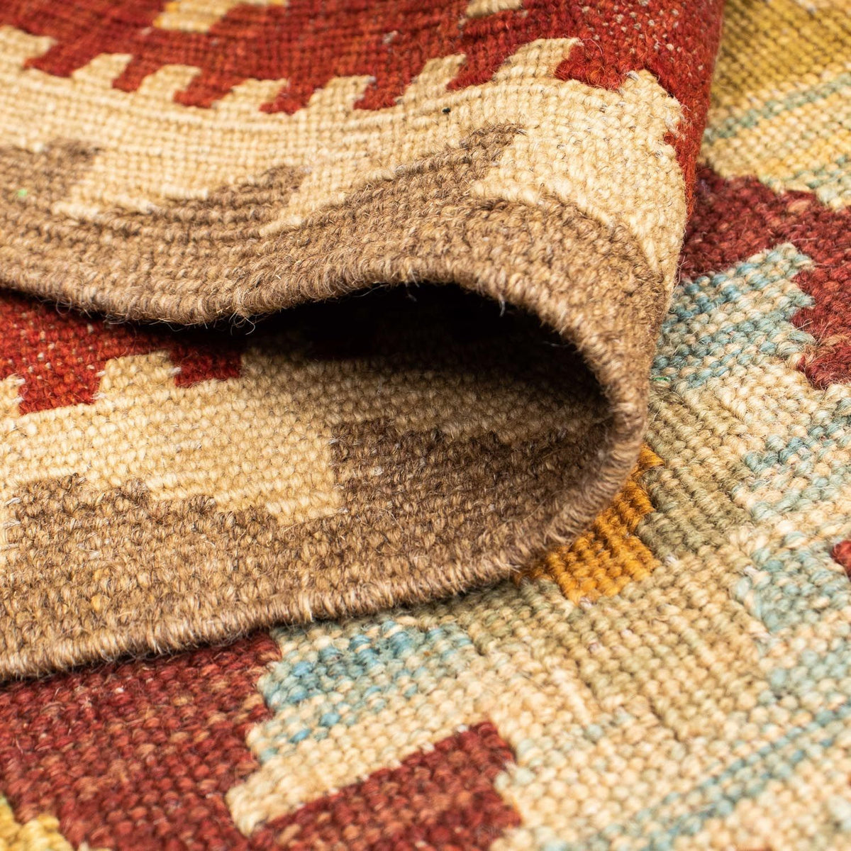 Alfombra de pasillo Alfombra Kelim - Oriental - 198 x 75 cm - beige