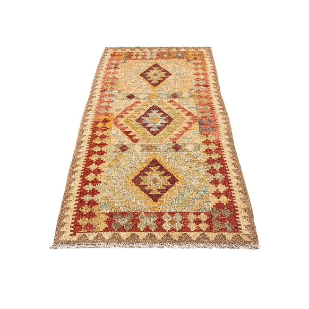 Alfombra de pasillo Alfombra Kelim - Oriental - 198 x 75 cm - beige