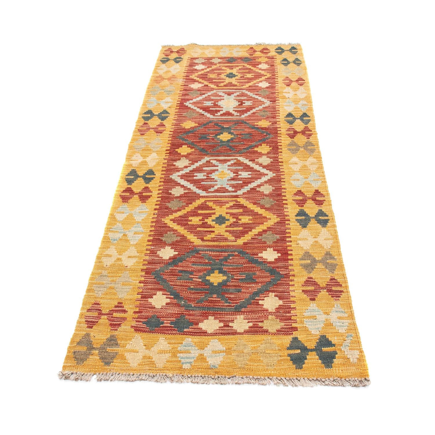Alfombra de pasillo Alfombra Kelim - Oriental - 202 x 72 cm - multicolor