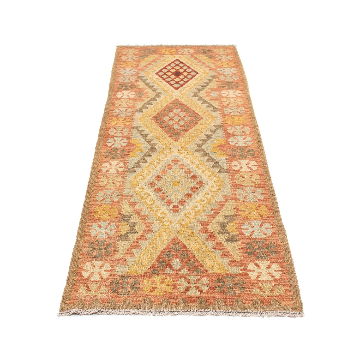 Alfombra de pasillo Alfombra Kelim - Oriental - 208 x 66 cm - rojo claro