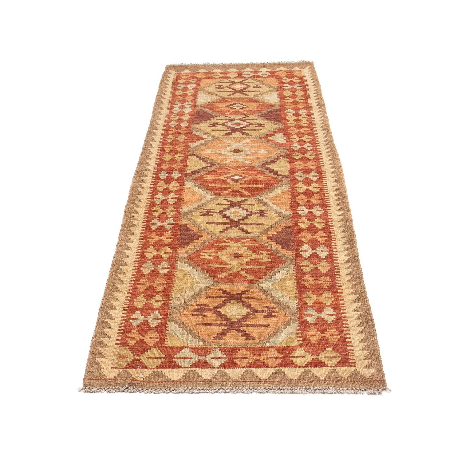 Alfombra de pasillo Alfombra Kelim - Splash - 203 x 68 cm - multicolor