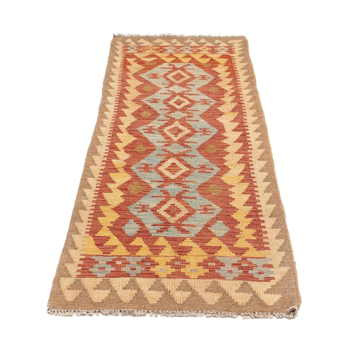Alfombra de pasillo Alfombra Kelim - Splash - 202 x 65 cm - multicolor
