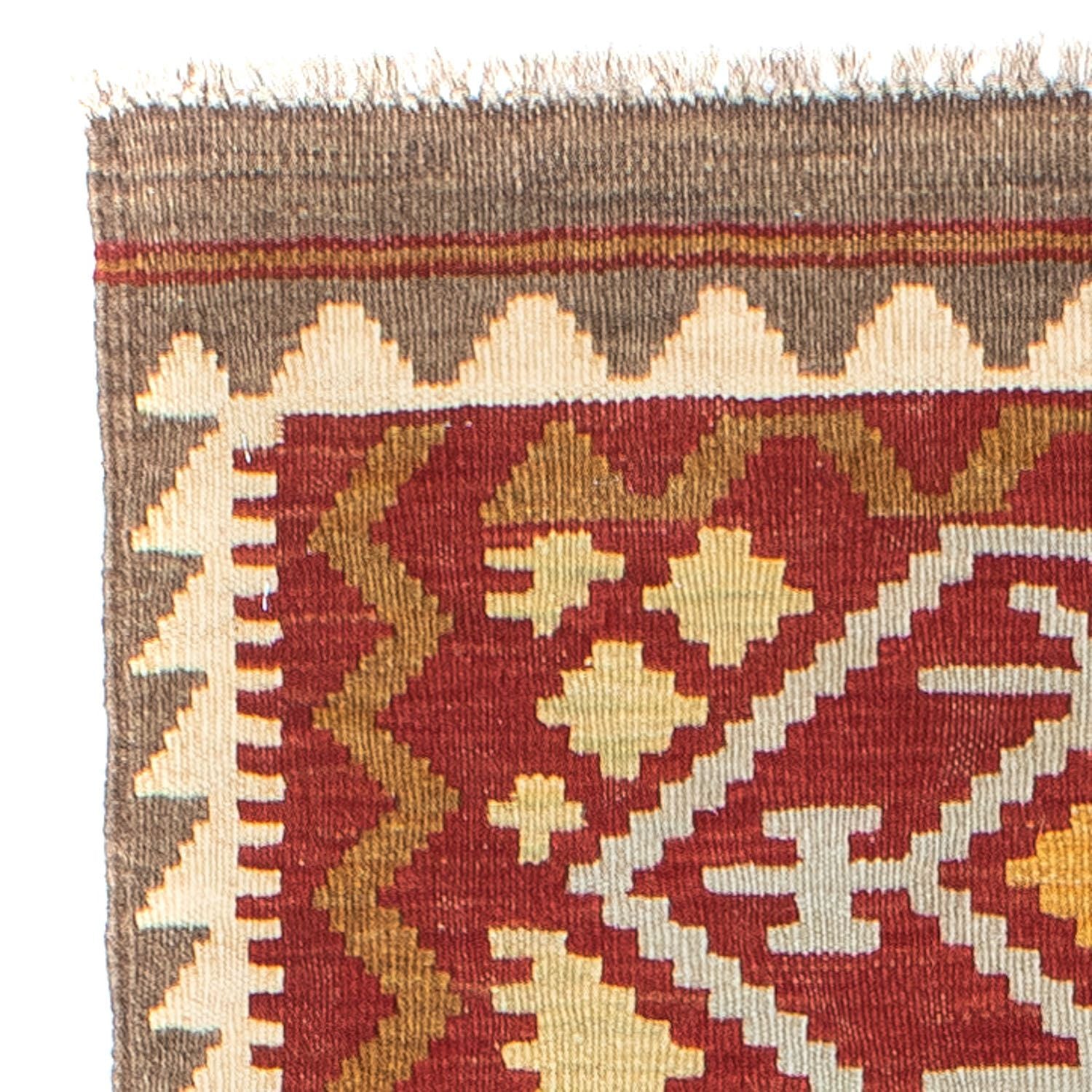 Alfombra de pasillo Alfombra Kelim - Oriental - 203 x 67 cm - rojo