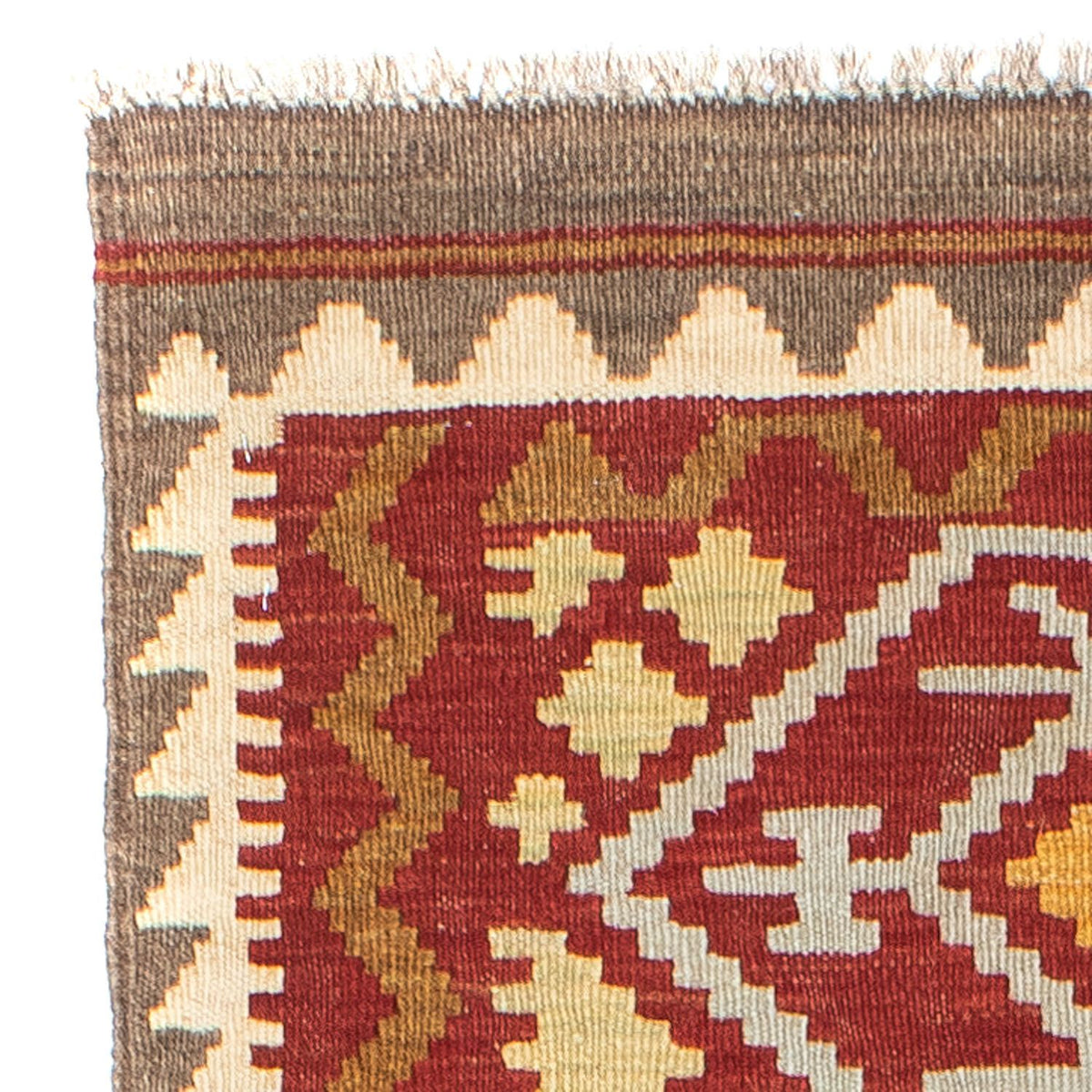 Alfombra de pasillo Alfombra Kelim - Oriental - 203 x 67 cm - rojo