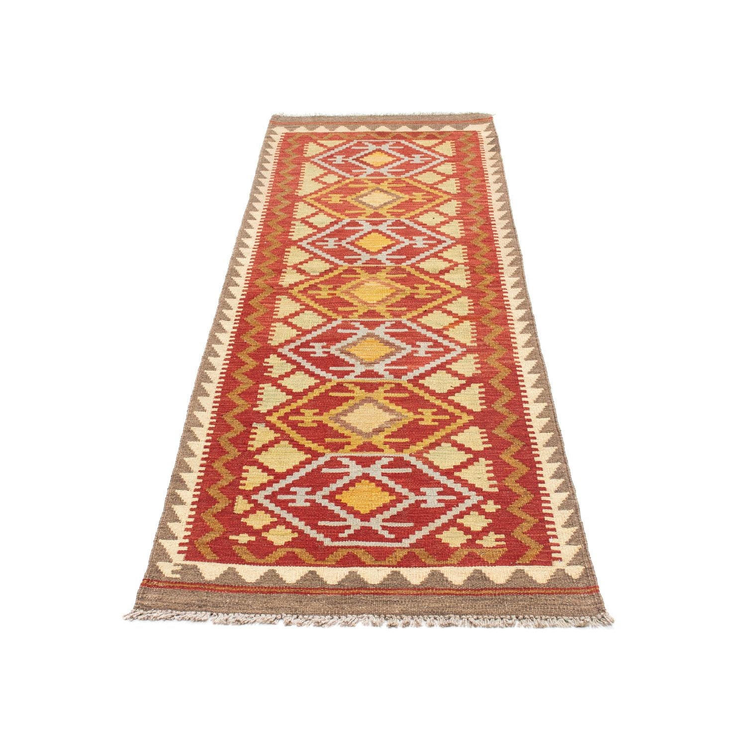 Alfombra de pasillo Alfombra Kelim - Oriental - 203 x 67 cm - rojo