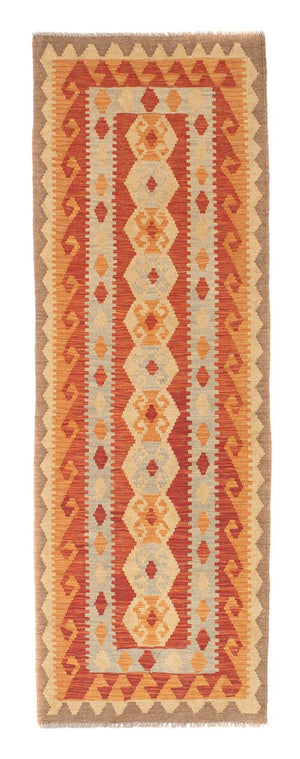 Alfombra de pasillo Alfombra Kelim - Splash - 197 x 63 cm - rojo