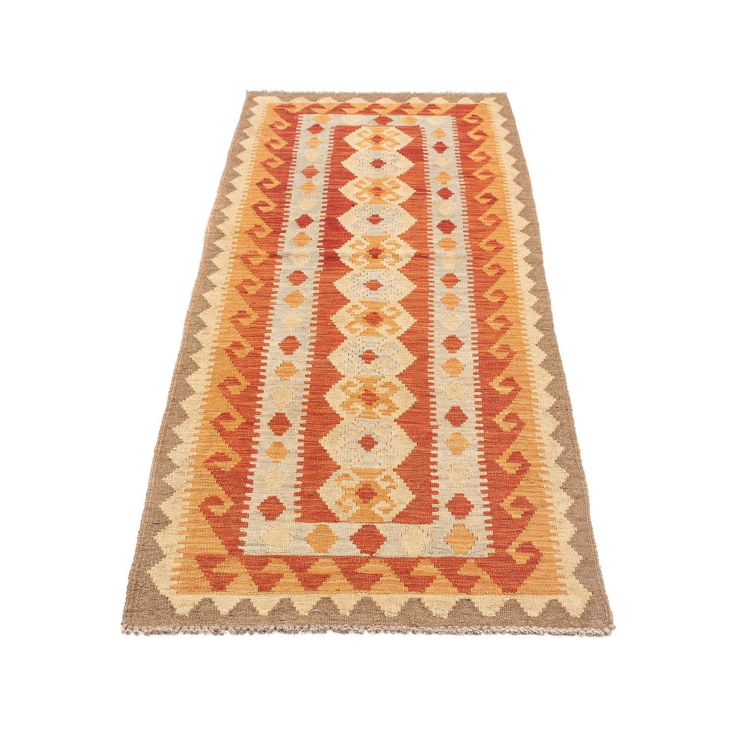 Alfombra de pasillo Alfombra Kelim - Splash - 197 x 63 cm - rojo