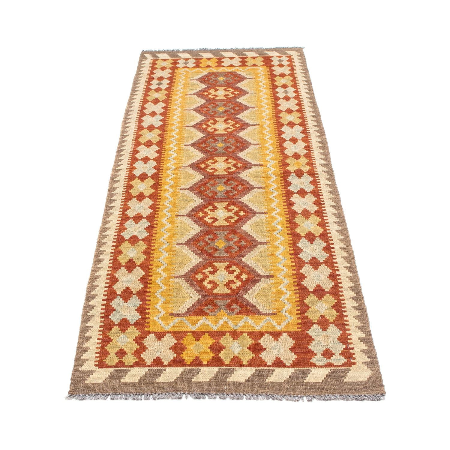 Alfombra de pasillo Alfombra Kelim - Oriental - 195 x 65 cm - óxido