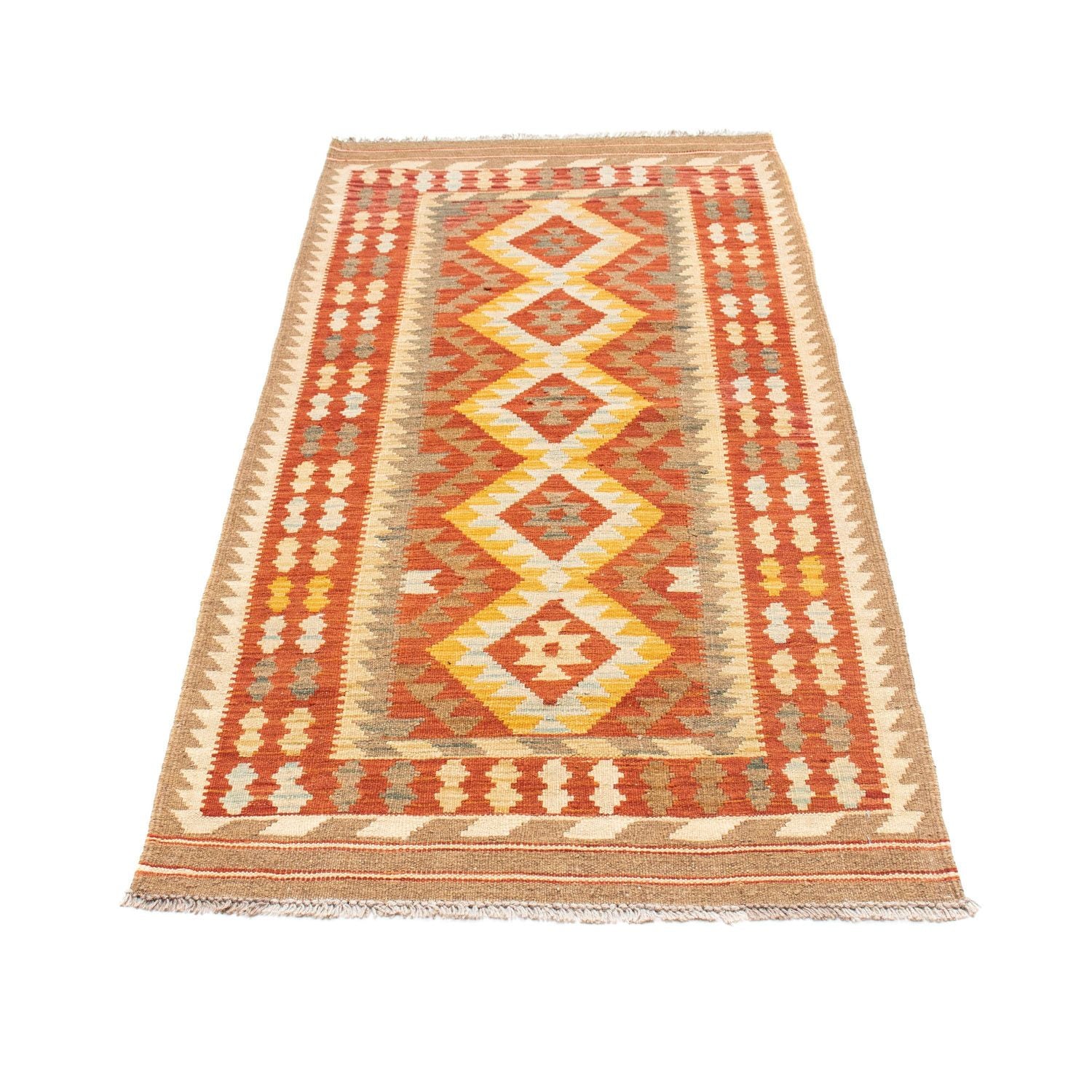 Alfombra de pasillo Alfombra Kelim - Oriental - 192 x 76 cm - óxido