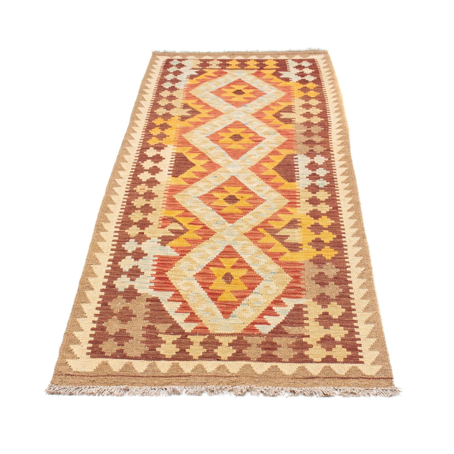 Alfombra de pasillo Alfombra Kelim - Oriental - 200 x 70 cm - beige