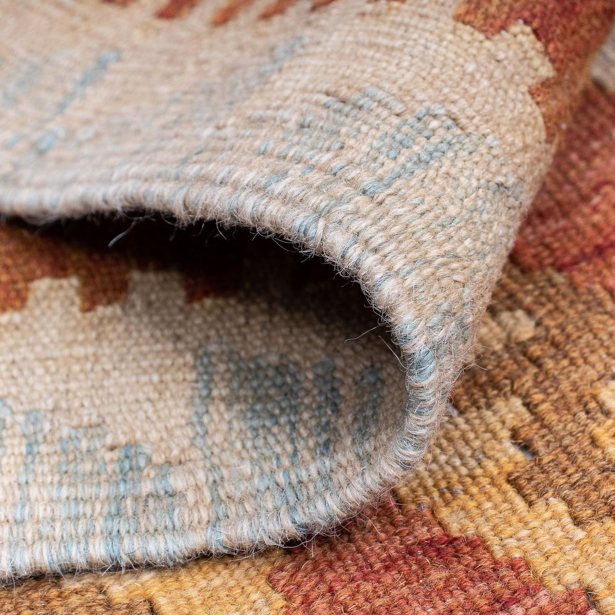 Alfombra de pasillo Alfombra Kelim - Splash - 200 x 60 cm - óxido