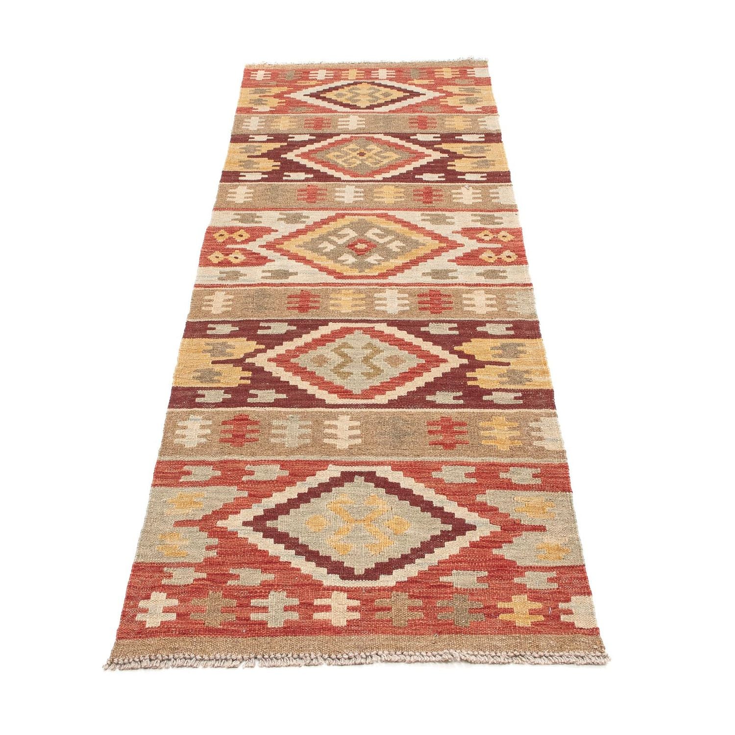 Alfombra de pasillo Alfombra Kelim - Splash - 205 x 64 cm - multicolor