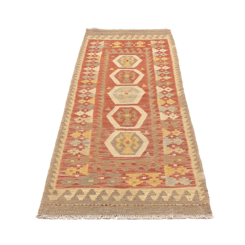 Alfombra de pasillo Alfombra Kelim - Splash - 193 x 64 cm - óxido