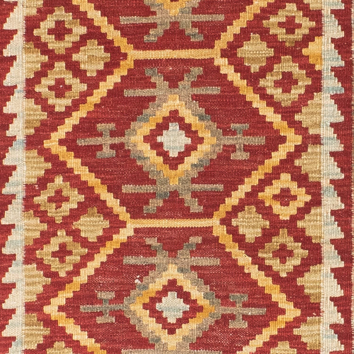 Alfombra de pasillo Alfombra Kelim - Oriental - 203 x 71 cm - rojo